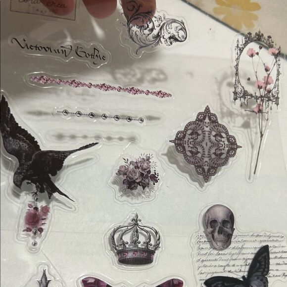 Cora Crea Crafts Decorative Gothic Sticker Set - Black and Purple new - Picture 3 of 4